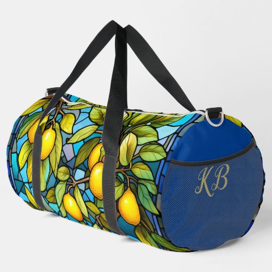 レモン、ステイングラス地中海の、 ダッフルバッグ (右コーナー)