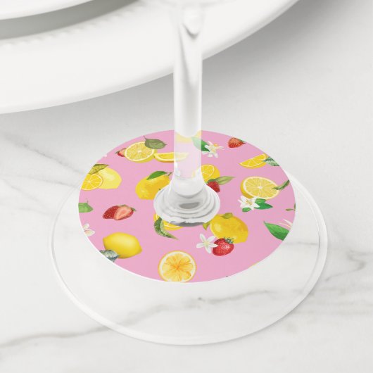 レモン&ストロベリー1 ワイングラスタグ (クローズアップ)