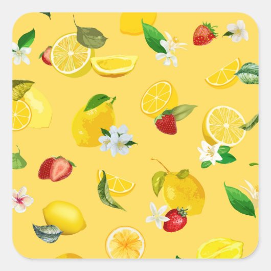 レモン&ストロベリー3 スクエアシール (正面)