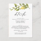 レモン ソレント アマルフィ カリグラフィー ウェディング ディテール エンクロージャーカード (正面)