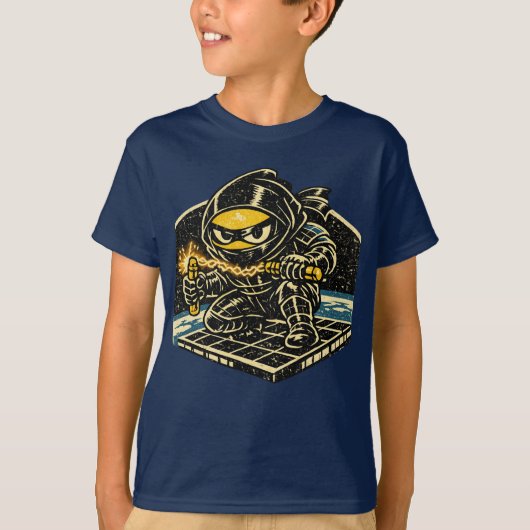 レモン・ソーラー・シノビ — ヴィンテージ宇宙忍者 Tシャツ (正面)