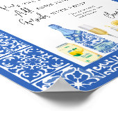 レモン&タイル地中海のシャワーミモザバーサイン ポスター (角)