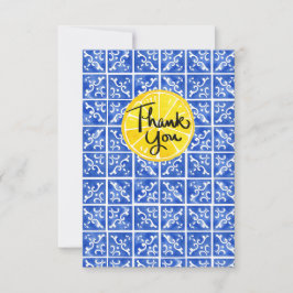 レモン&タイル「ありがとう」フラットグリーティングカード サンキューカード