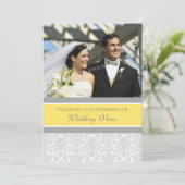 レモン・ダマスク・結婚フォトの誓いの更新招待状 招待状 (スタンド正面)