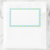 レモン＆チェリー（ブルー） 　   長方形シール (バッグ)