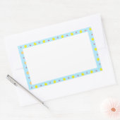 レモン＆チェリー（ブルー） 　   長方形シール (封筒)