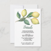 レモン ツリー ブランチ | 結婚式 ゲスト 詳細 招待状 (正面)