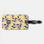 レモン ツリー モダン フルーツ パターン モノグラム ラゲッジタグ (裏面横)