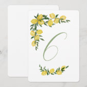 レモン テーブル ナンバー 6 招待状 (正面/裏面)