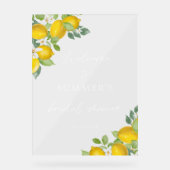 レモン テーマのウェディング シャワー ウェルカム アクリルサイン (正面)