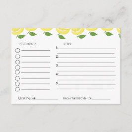 レモン テーマのブライダル シャワー レシピ リクエスト エンクロージャーカード