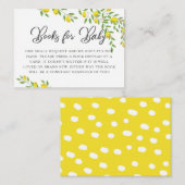 レモン テーマのベビーシャワー 本のリクエストカード エンクロージャーカード (正面/裏面)