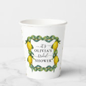 レモン テーマの幾何学的なデザインのウェディング シャワーのための紙コップ 紙コップ (裏面)