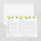 レモン テーマの結婚前お茶会の料理リクエスト エンクロージャーカード (正面/裏面)