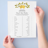 レモン テーマ どっちがいい? ブライダル シャワー ゲーム チラシ (手)