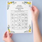 レモン テーマ ゲスト ブライダル シャワー ビンゴ チラシ (手)