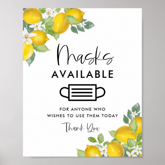 レモン テーマ パーティー マスク 利用可能 サイン (正面)