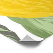 レモン:トロピカルフルーツヴィンテージシームレス ポスター (角)