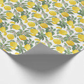 レモン:トロピカルフルーツヴィンテージシームレス ラッピングペーパー (角)