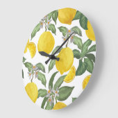 レモン:トロピカルフルーツヴィンテージシームレス ラージ壁時計 (傾斜)