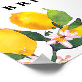 レモン トロピカル ウェルカム ブライダルシャワー ポスター (角)