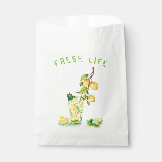 レモン ドリンク パーティー ギフト袋 - オーダーメイド テキスト フェイバーバッグ (正面)
