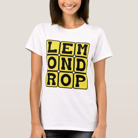 レモン ドロップ、さわやかなカクテル Tシャツ (正面)