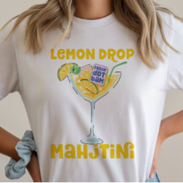 レモン・ドロップ・マティーニ麻雀カクテルTシャツ Tシャツ