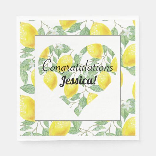 レモン ハート メイン スクイーズ テーマ ブライダル シャワー スタンダードランチョンナプキン (正面)