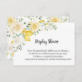 レモン&バラ表示ブライダルシャワーエンクロージャカード エンクロージャーカード (正面/裏面)
