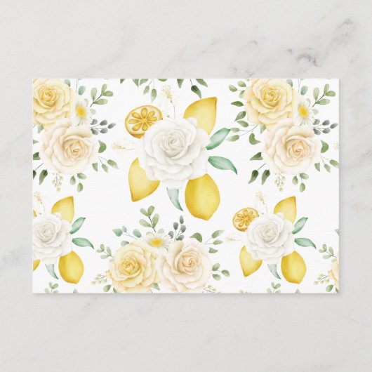 レモン&バラ表示ブライダルシャワーエンクロージャカード エンクロージャーカード (裏面)