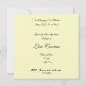 レモン＆パープルのリネン ダマスク ベビーシャワー招待状 招待状 (裏面)