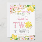 レモン フラワーの誕生日招待状 招待状 (正面)