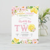 レモン フラワーの誕生日招待状 招待状 (スタンド正面)