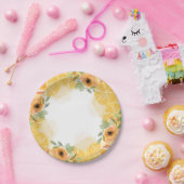 レモン&フラワーズブライダルシャワー ペーパープレート (パーティー)