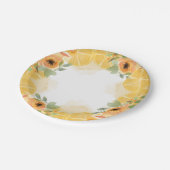 レモン&フラワーズブライダルシャワー ペーパープレート (アングル)