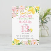 レモン フラワーティーン 誕生日招待状 招待状 (スタンド正面)