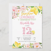 レモン フラワーバースデーパーティー招待状 招待状 (正面)