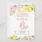 レモン フラワーバースデー パーティー 招待状 (正面)