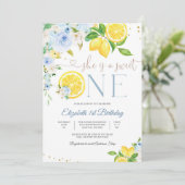 レモン フラワーファーストバースデー招待状 招待状 (スタンド正面)