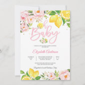 レモン フラワーベビーシャワー招待状 招待状 (正面)