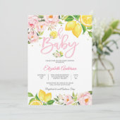 レモン フラワーベビーシャワー招待状 招待状 (スタンド正面)