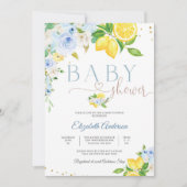 レモン フラワーベビーシャワー 招待状 (正面)
