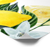 レモン フラワーメインスクイーズ ブライダルシャワー ウェルカム ポスター (角)