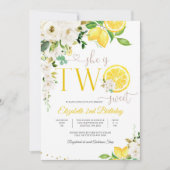レモン フラワール テューのお誕生日招待状 招待状 (正面)