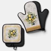 レモン&フルーツポジターノスタイル 鍋つかみ&鍋敷きセット (正面/裏面)