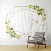 レモン フルーツ ゴールド フレーム 聖体拝領 背景 タペストリー (インサイチュ(横))