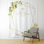 レモン フルーツ ゴールド フレーム 聖体拝領 背景 タペストリー (インサイチュ)