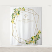 レモン フルーツ ゴールド フレーム 聖体拝領 背景 タペストリー (正面)