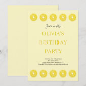 レモン フルーツ フレッシュ バースデー パーティー 招待状 (正面/裏面)